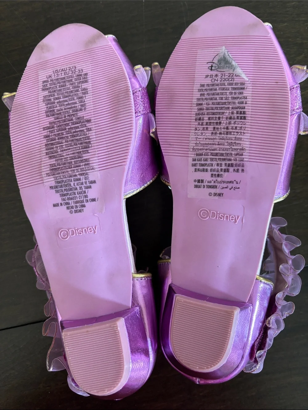 Disney Rapunzel Costume shoes Girls 2/3